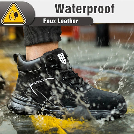 Waterproof Steel Toe Work Boots for Men Women Non-Slip Industrial Construction Safety Shoes