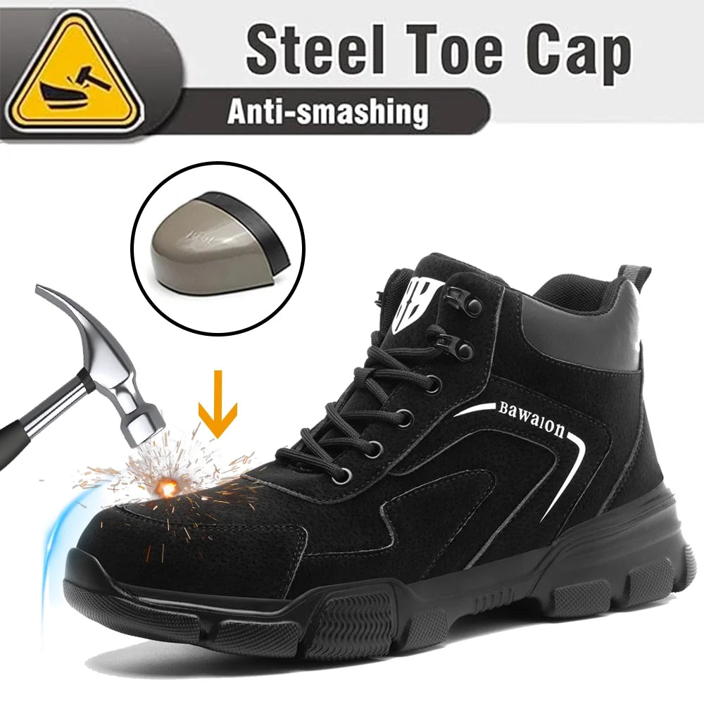 Waterproof Steel Toe Work Boots for Men Women Non-Slip Industrial Construction Safety Shoes