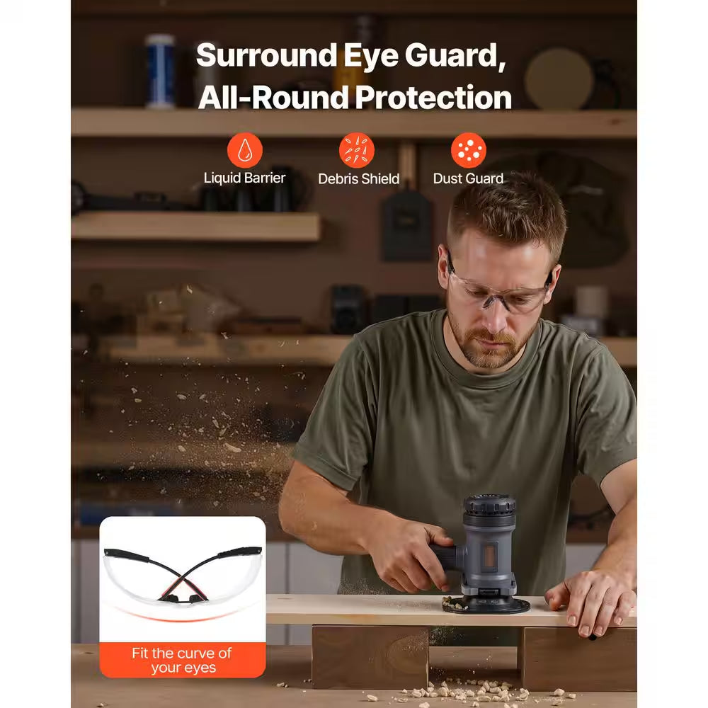 Safety Glasses Anti-Fog and Scratch-Resistant Clear Lens Safety Goggles with Adjustable Length and Angle ANSI Z87. 1