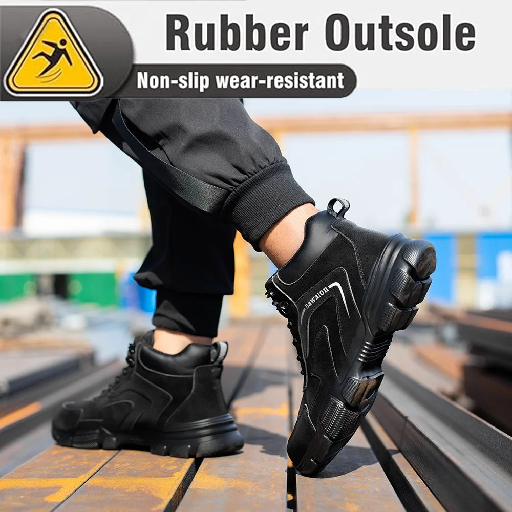 Waterproof Steel Toe Work Boots for Men Women Non-Slip Industrial Construction Safety Shoes