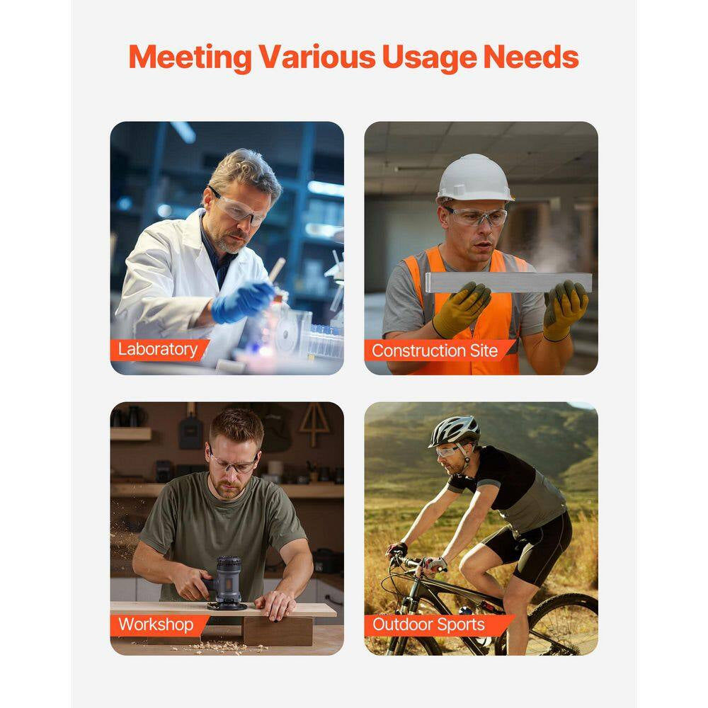 Safety Glasses Anti-Fog and Scratch-Resistant Clear Lens Safety Goggles with Adjustable Length and Angle ANSI Z87. 1