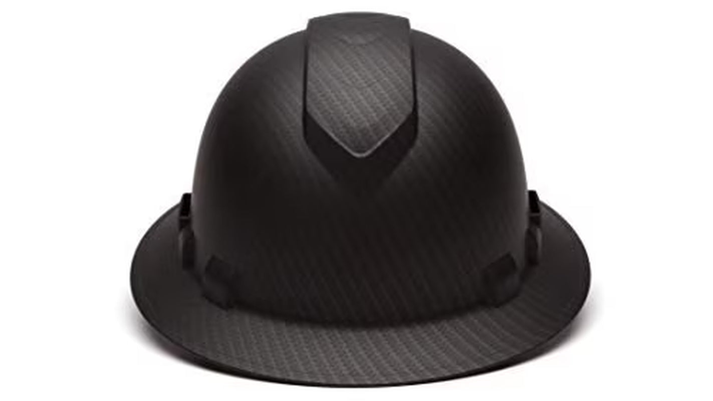 Pyramex  Full Brim Hard Hat 4 Point Ratchet Vented Matte Black Graphite Pattern