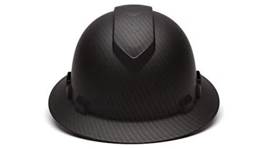 Pyramex  Full Brim Hard Hat 4 Point Ratchet Vented Matte Black Graphite Pattern